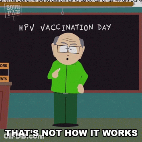 South Park Character At HPV Vaccination Day Blackboard GIF