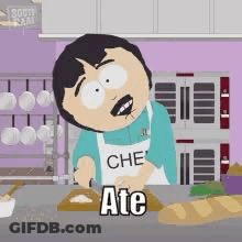South Park Character Cutting Bread GIF