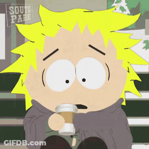 South Park Character Drinking Coffee GIF
