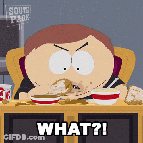 South Park Character Eating At Table GIF