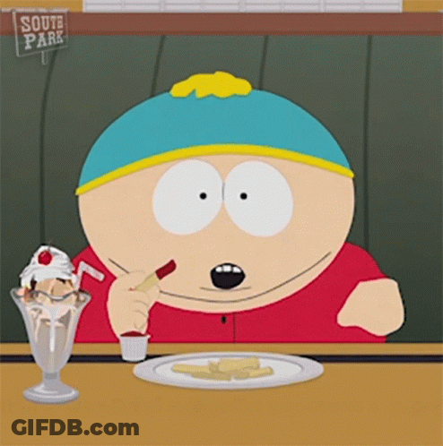South Park Character Eating French Fries GIF