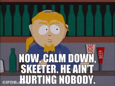 South Park Character Holding Beer At Bar GIF