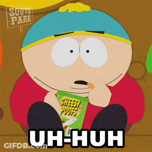 South Park Character Holding Cheesy Poofs GIF