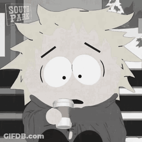 South Park Character Holding Coffee GIF