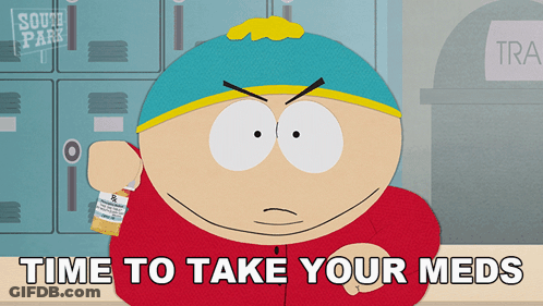 South Park Character Holding Meds GIF
