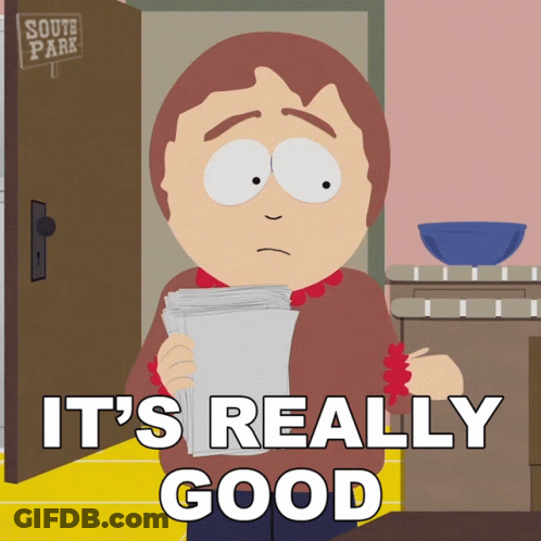 South Park Character Holding Papers GIF