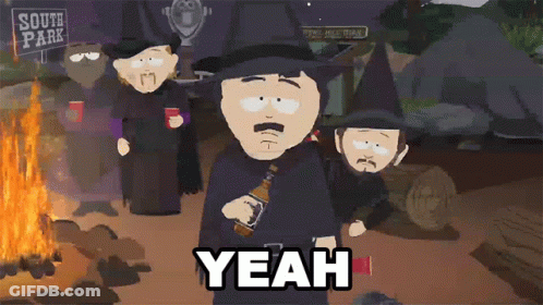 South Park Character Holding Whiskey Saying Yeah GIF