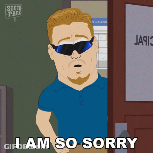 South Park Character I Am So Sorry Sunglasses GIF