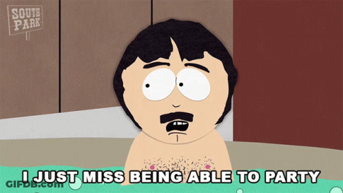 South Park Character In Bathtub Saying I Just Miss Being Able To Party GIF