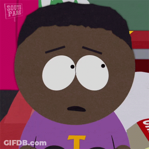 South Park Character In Front Of South Park Sign GIF