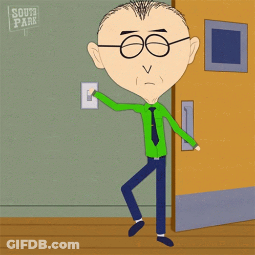 South Park Character In Front Of Yellow Door GIF