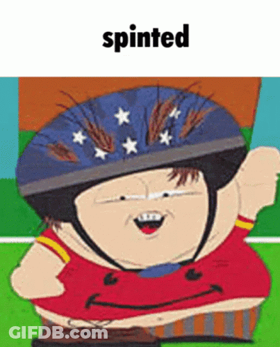 South Park Character In Helmet And Red Shirt GIF