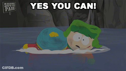 South Park Character In Water GIF