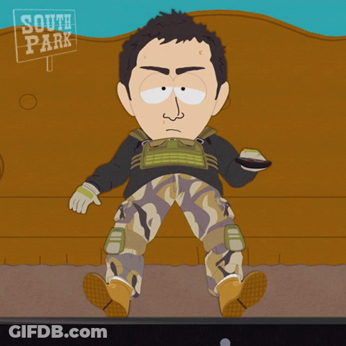 South Park Character Laying Down GIF