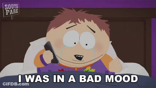 South Park Character Laying In Bed Talking On Cell Phone GIF