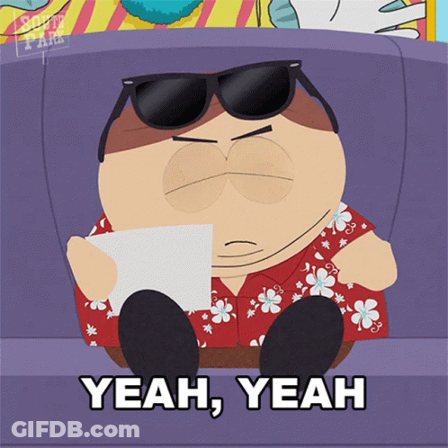 South Park Character On Couch Saying Yeah Yeah GIF