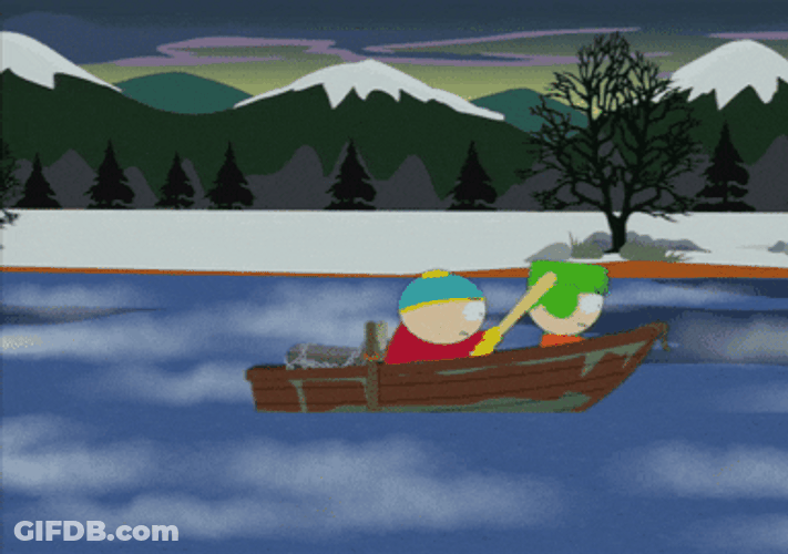 South Park Character Row The Boat Using Legs GIF