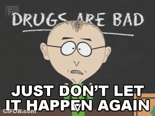 South Park Character Saying Drugs Are Bad GIF
