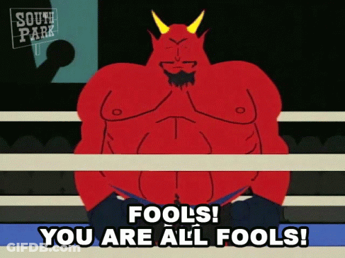 South Park Character Saying Fools You Are All Fools In Boxing Ring GIF