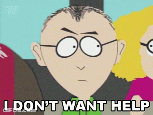 South Park Character Saying I Don T Want Help GIF