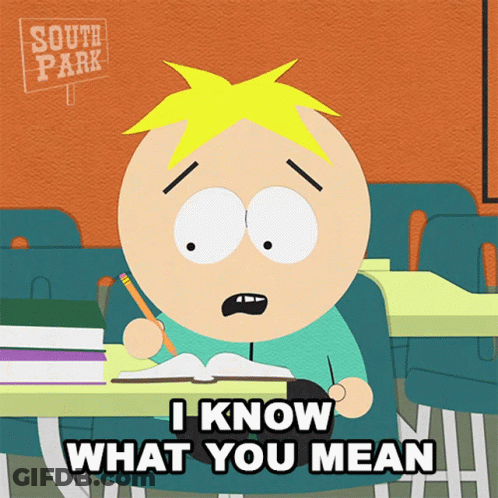 South Park Character Saying I Know What You Mean GIF