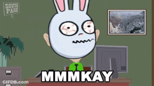 South Park Character Saying Mmkay GIF