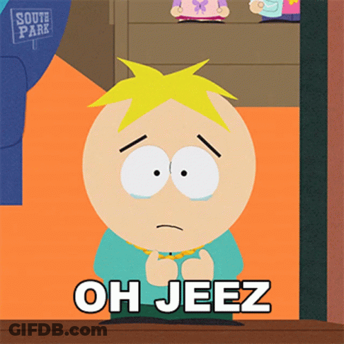 South Park Character Saying Oh Jeez GIF