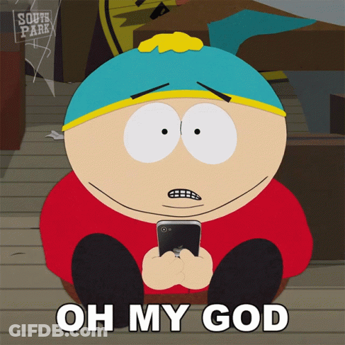 South Park Character Saying Oh My God GIF