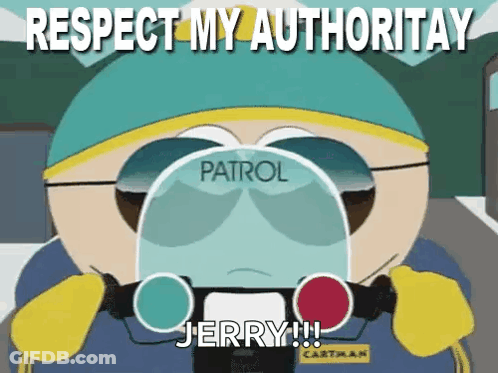South Park Character Saying Respect My Authority Jerry GIF