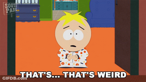 South Park Character Saying That's Weird GIF