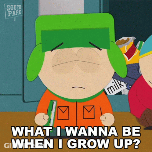 South Park Character Saying What I Wanna Be When I Grow Up Holding Book GIF