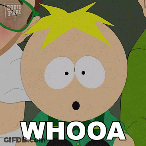 South Park Character Saying Whooa GIF