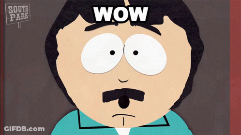 South Park Character Saying Wow GIF