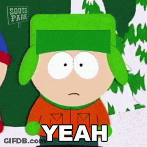 South Park Character Saying Yeah In Snow GIF