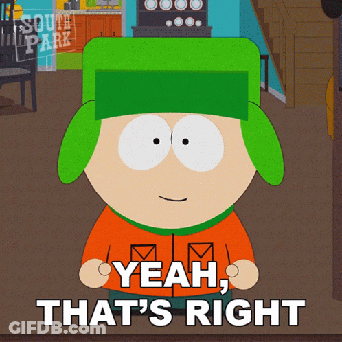 South Park Character Saying Yeah That's Right GIF