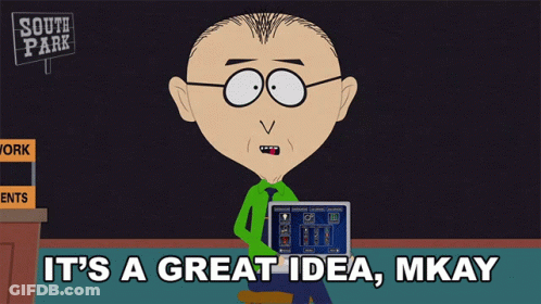 South Park Character Says Great Idea GIF