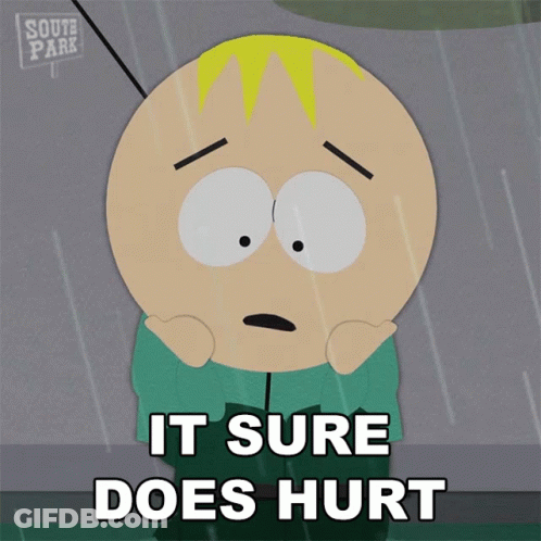 South Park Character Says It Sure Does Hurt In The Rain GIF