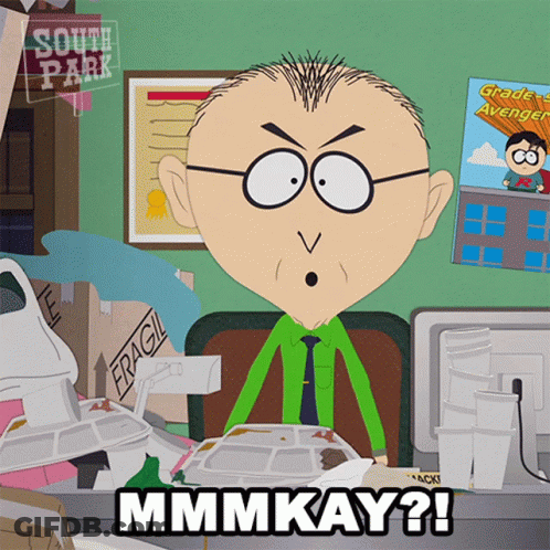 South Park Character Sitting At Desk GIF