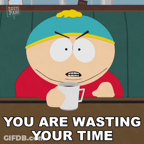 South Park Character Sitting At Table With Coffee GIF
