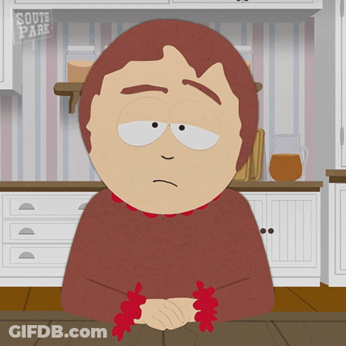 South Park Character Sitting In Kitchen GIF