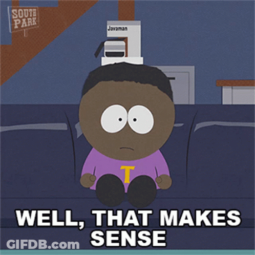 South Park Character Sitting On Couch Saying Well That Makes Sense GIF