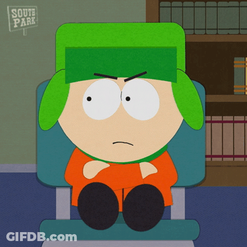 South Park Character Sitting With Arms Crossed GIF