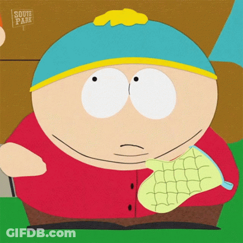 South Park Character Smiling And Holding Towel GIF