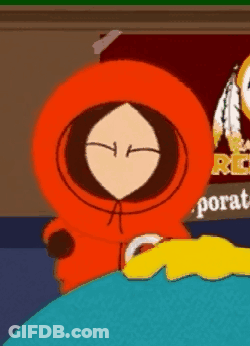 South Park Character Standing By Porat Sign GIF