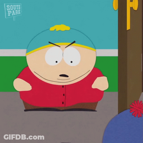 South Park Character Standing In Front Of South Park Sign GIF