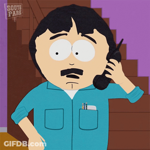 South Park Character Talking On Cell Phone GIF