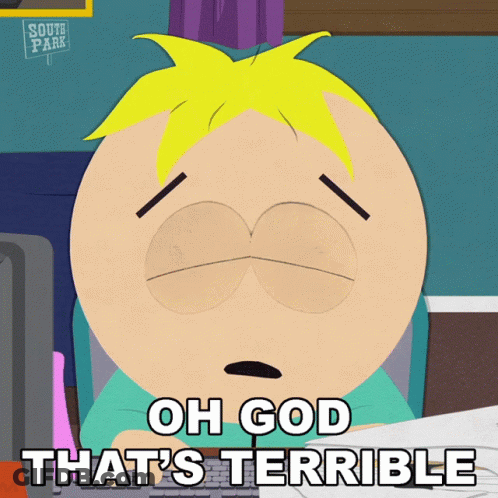 South Park Character Typing Oh God That's Terrible GIF
