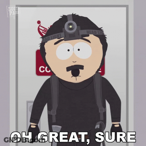 South Park Character With Headlight On Head GIF
