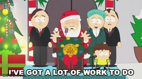 South Park Characters Around Santa Claus GIF
