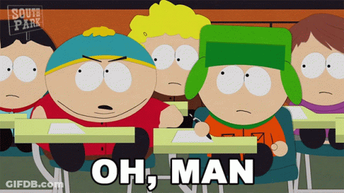 South Park Characters At Desks Saying Oh Man GIF